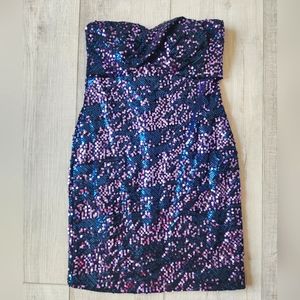 Arden B Dresses | Arden B Sequin Strapless Dress | Color: Blue/Purple | Size: S